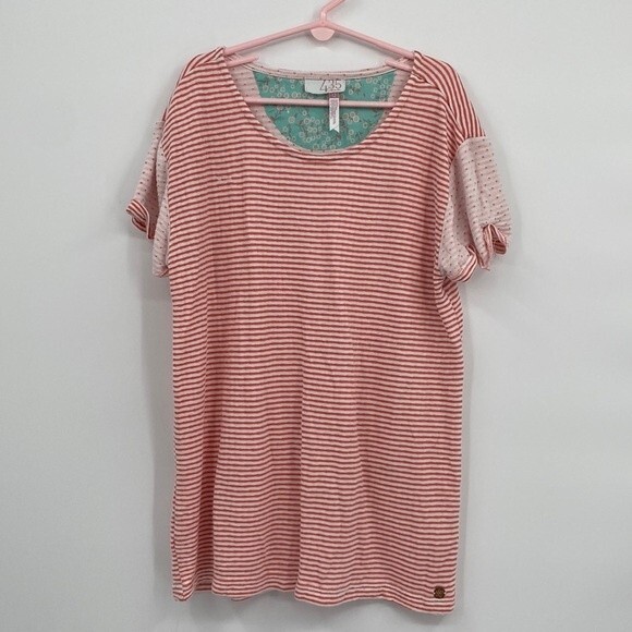 435 By Matilda Jane Girls Stripe Round Neck Short Sleeve T-Shirt Red Size 12 - Picture 1 of 5